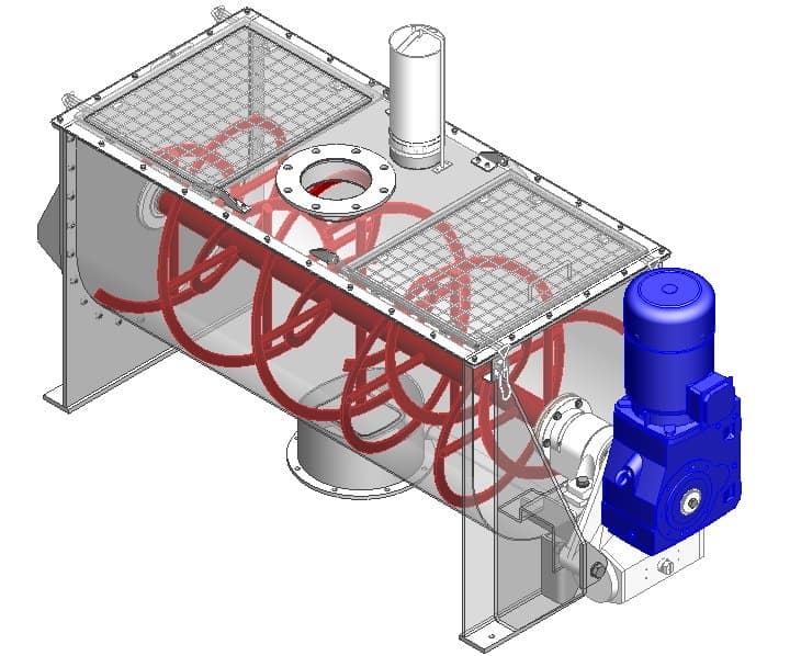 Ribbon mixer machine setup