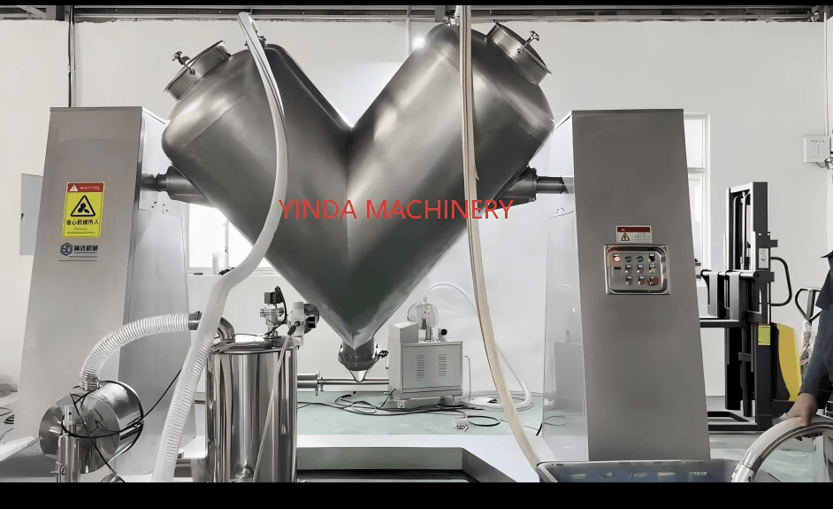 Yinda V-Mixer supplement powder blending system with feeding equipment