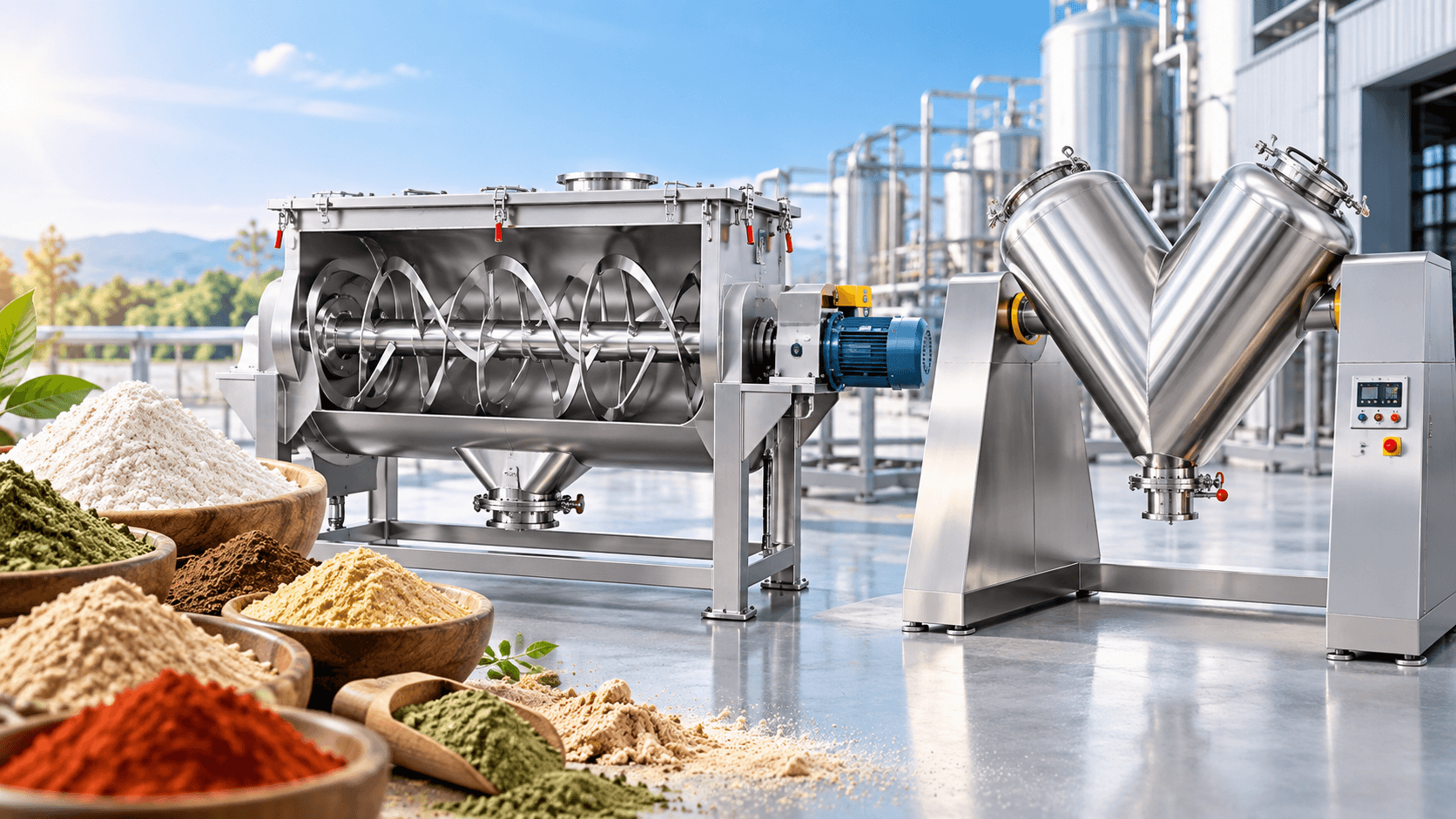 stainless steel powder mixing showcase